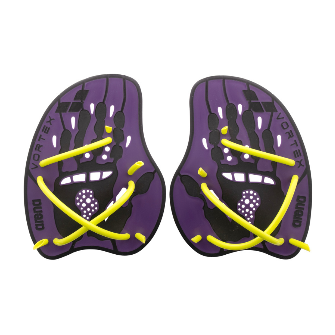 Plaukimo lopetėlės Arena Vortex Evolution Hand Paddle Plum-Artic Lime